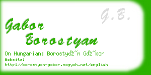 gabor borostyan business card